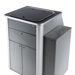 Modulo cucina multifunzionale Pantry in argento lucido per la cucina moderna