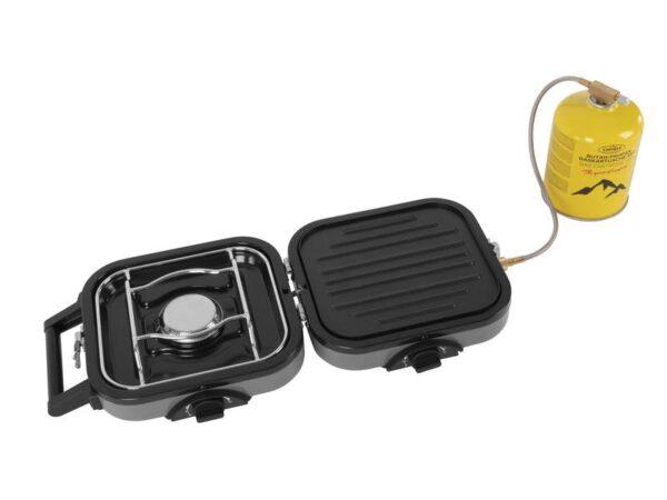 Tisch-Gaskartuschenkocher, klappbar, zweiflammig