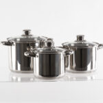 Set di pentole in acciaio inox, 6 pezzi