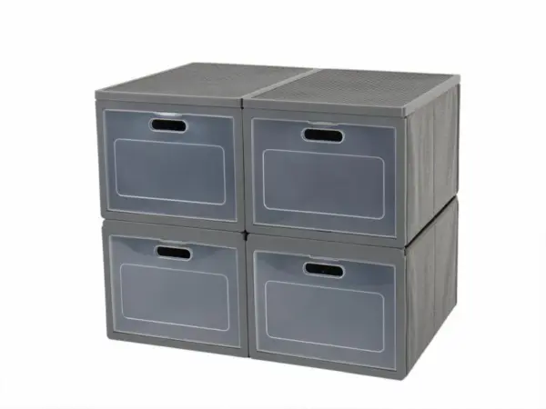 Universal folding box with 2, 3 or 4 storage compartments