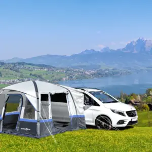 Tendalino per autobus Trouper Auto-Up come tendalino gonfiabile con pratica pompa elettrica