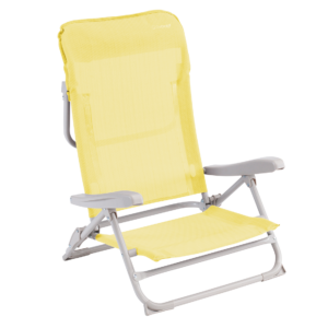 Sauntons Sunburst Campingstuhl gelb – niedriger, leichter Klappstuhl für Camping, Strand und Garten