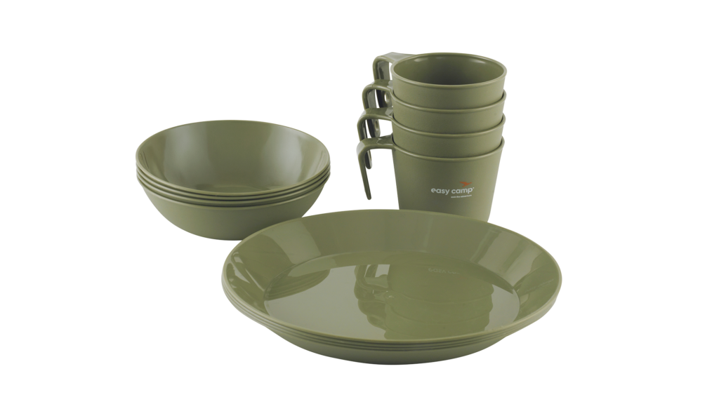 Set da pranzo Easy Camp Moss per 4 persone: leggero, pratico e perfetto per il campeggio