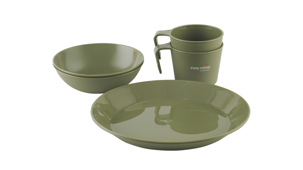 Set di stoviglie Easy Camp Moss per 2 persone: stoviglie da campeggio compatte per gli spostamenti