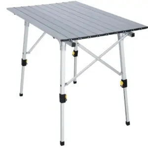 Tavolo da campeggio Camp4 Bali, tavolo compatto in alluminio arrotolabile, ideale per due persone in viaggio