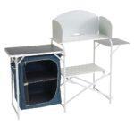 Tavolo da cucina da campeggio Easy Camp Sarin con paravento e mobiletto base