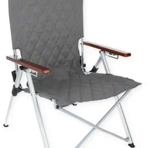 Comoda sedia da campeggio pieghevole Joplin Deluxe con schienale regolabile e cuscino imbottito per il collo