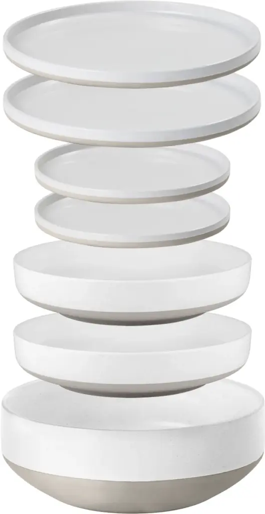 Brunner Odette Geschirrset, 7-teilig – Stilvolles Campinggeschirr mit Stone Touch & Anti-Slip