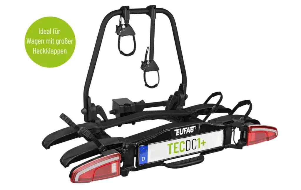 EUFAB Fahrradträger TECDC1+ – Premium-Fahrradträger für E-Bikes, Vans & große Heckklappen