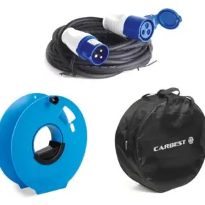 Robusto cavo di prolunga da campeggio 3×2,5 mm² con avvolgicavo da 25 metri e borsa per il trasporto