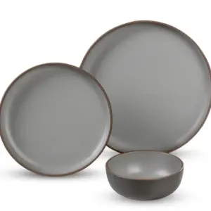 MALMÖ rPET Campinggeschirr Set Taupe nachhaltiges Geschirrset für zwei Personen