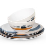 SPIRIT Melamin Geschirr Set 6-teilig für zwei Personen im Holiday Travel Design