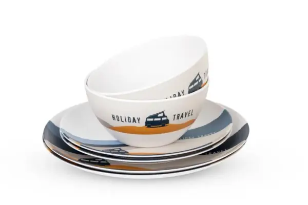 SPIRIT Melamine Dinnerware Set – 6-piece for 2 people | Holiday Travel