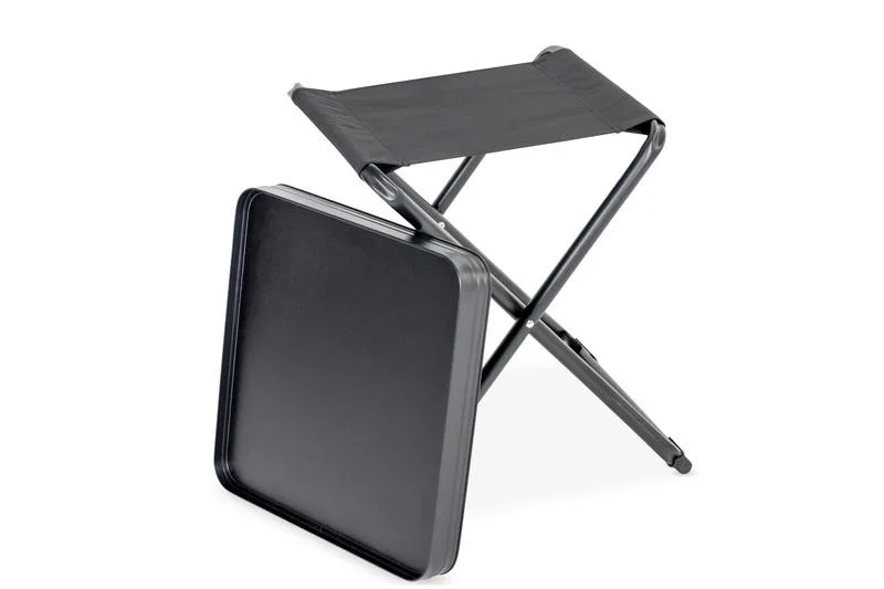 Camp4 Folding Chair / Side Table TERAMO – 2-in-1 Camping Stool with Tray