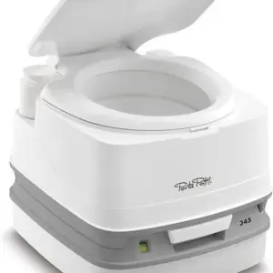 Toilette portatile da campeggio Porta Potti 345 in bianco per viaggi confortevoli