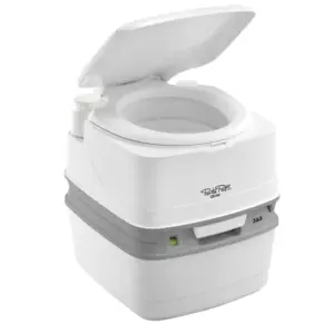 Toilette mobile da campeggio Porta Potti 365 in bianco con altezza del sedile comoda e igienica
