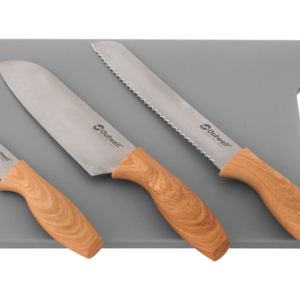 Set di coltelli Outwell Caldas da 3 pezzi con tagliere