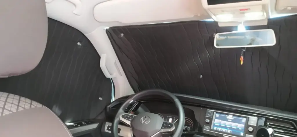 BLACK EDITION Premium Thermal Mats for VW Caddy 5, 8-piece set